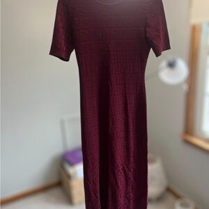 Fendi Deep Burgundy Midi Dress